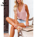 Yfashion Women's Sweater Tanks Sleeveless V-Neck Ribbed Slim Fit Knit Vest. 