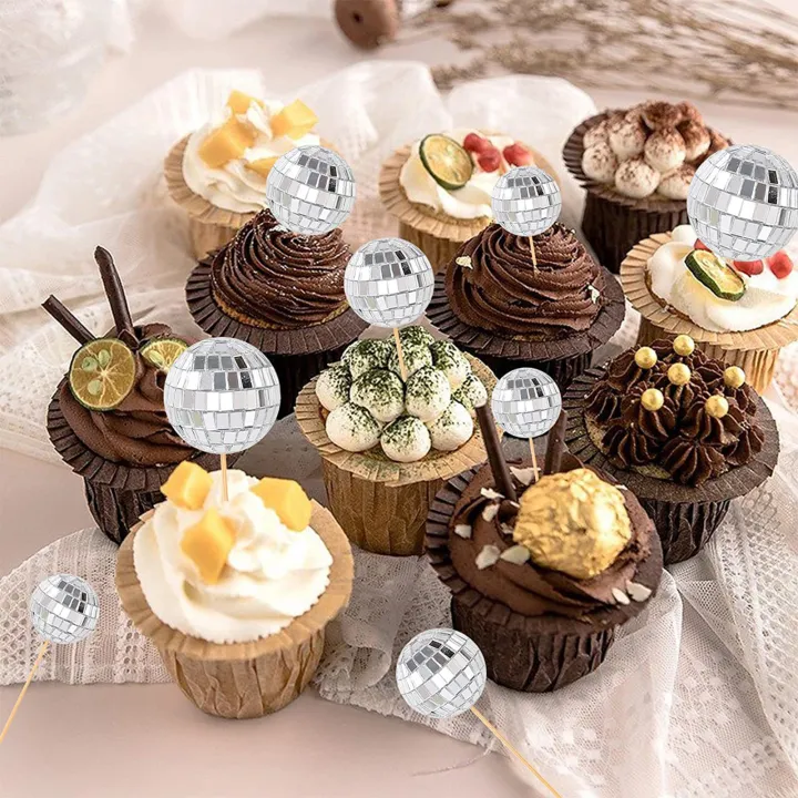6Pcs%20Cake%20Insert%20Creative%20Exquisite%20Smooth%20Surface%20Shiny%20Decorate%20Mirror%20Disco%20Ball%20Cupcake%20Pick%20Party%20Supply%20-%20Image%204