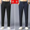 Ice Silk Pants Men's Loose Breathable Straight Casual Pants Summer Ultra-Thin Quick-Drying Trousers Stretch Men's Sports Pants. 
