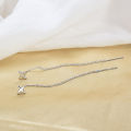 Long Wire Tassel Thread Chain Hanging Earings Cross Star Pendants Drop Earrings Jewelry For Women. 