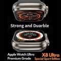 X8 Ultra Series 8 - 49mm Limited Sport Edition Smart Watch 2.0 inch Infinity 49mm Titanium Body Full Screen | Always ON Display | Wrist Raise ON Display | Waterproof | Multi Sport Mode. 