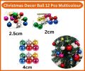 Christmas Decor Ball 12 Pcs Christmas Ball Pack 6 Colours Pendant Christmas Party Supplies Christmas Hanging Decoration Nativity Decor Hanging Tree Christmas Balls - 2cm, 2.5cm, 4cm, Christmas Tree Decorations Shatterproof. 