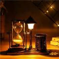 Hourglass Pen Organizer Night Lamp Old-Ed Retro Sand Timer Pen Holder Decorative Ornaments Pen Cup Lamp. 