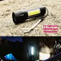 Metal Aluminium Alloy Rechargeable COB LED Flashlight Mini Torch with Adjustable Focus. 