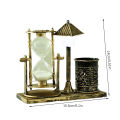 Hourglass Pen Organizer Night Lamp Old-Ed Retro Sand Timer Pen Holder Decorative Ornaments Pen Cup Lamp. 