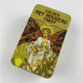 【Salt & Story】Metal Box Gilded Golden Art Nouveau Tarot Cards Deck With Paper Guidebook English Vision Board Games For Party. 