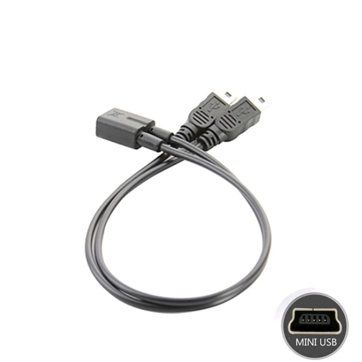 Mini Usb Female To Dual 2x Male Splitter Y Extension Charger Adapter ...