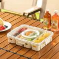 Divided Snackle Box with Lids Stackable Food Serving Tray for Fruit&Veggie Plastic Fridge Storage Container for Pantry Freezer Clear Snack Box. 