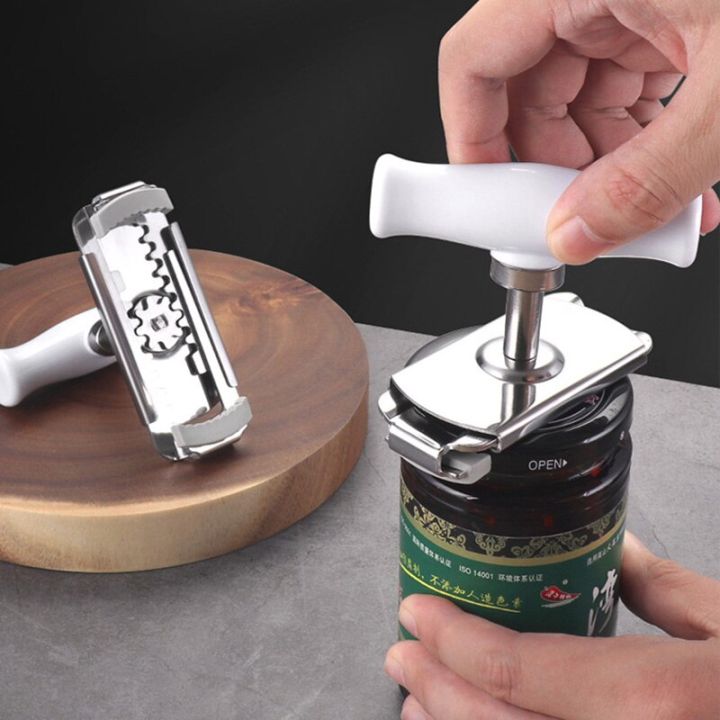 【HOT】 Anti-Slip Jar Opener Adjustable Manual Bottle Can Lid Openers For Weak Hands Steel Jar Opener Easy Grip Kitchen Accessories