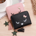 Small Tassel Wallet For Ladies Cute Zipper Pouch For Women Mini Zipper Leather Coin Purse Ladies Short Tassel Wallet Cute Coin Purse Women Wallet. 