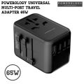 Powerology 65W PD Universal Multi-Port Travel Adapter. 
