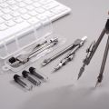 High Precision Professional Metal Compass Drawing Set with Pencil Refills Lead School Compass Drawing Set Pencil Attachment. 