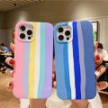 【ThinkWay】Rainbow Phone Case for iPhone 6 7 8 Plus X XR 11 12 Pro Max Silicone Color Drew Cute Back Cover Quality Colorful Protect Shell. 