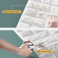 【 】Wall Sticker 3D Wallpaper Foam Self Adhesive Anti Collision Plain Color Kertas Dinding Pelekat Three Sizes 立体墙贴. 