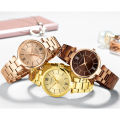 MINI FOCUS Stainless Steel Strap Watches for Women Waterproof Luxury Dress Quartz Wrist Watch Woman Lady Coffee Brown MF0189L. 