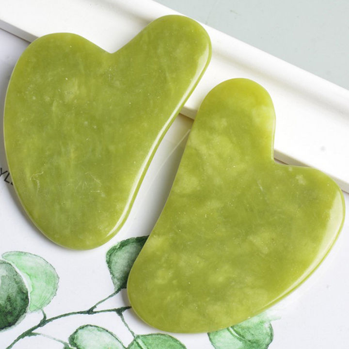 1PC Natural Guasha Facial Jade Face Body Care SPA Gua Sha Board Massager Tool ZHANGBEI