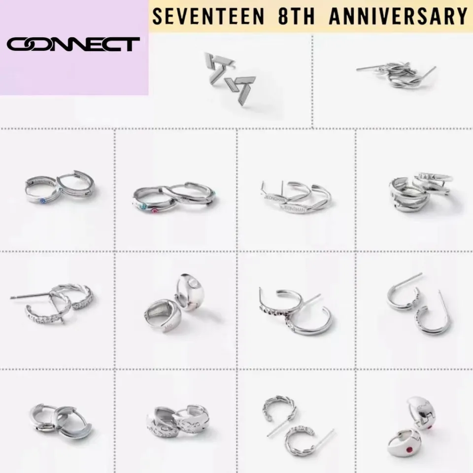 Kpop Idol SEVENTEEN 8th Anniversary Merch 'CONNECT' Earrings