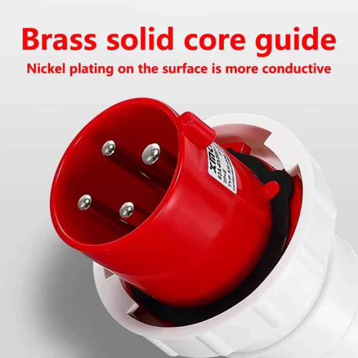 3P/4P/5Pin 63A IP67 Industrial Plug and Socket Electrical Connector ...