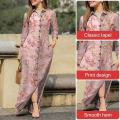 jjmakro Women's Casual Printed Lapel Dress. 