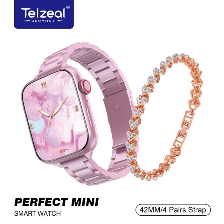 Telzeal Pefect Mini 42 MM Ladies Smart Watch With Pair Straps