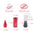 Red 20pcs RASTP Anti Theft Racing Car Tires Spike Lug Nuts,JDM Sytle Anodized Universal Wheel Lug Nuts. 