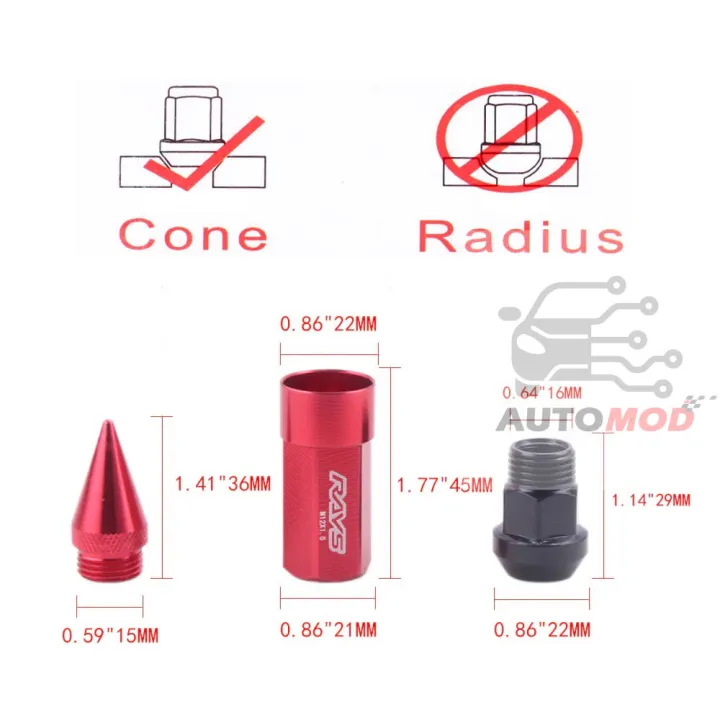 Red%2020pcs%20RASTP%20Anti%20Theft%20Racing%20Car%20Tires%20Spike%20Lug%20Nuts,JDM%20Sytle%20Anodized%20Universal%20Wheel%20Lug%20Nuts%20-%20Image%207