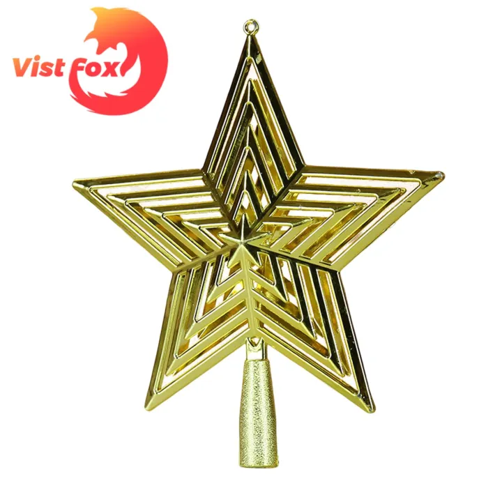 Vist%20Fox%20Pentagram%20Ornament%20Plastic%20Christmas%20Tree%20Top%20Star%20Ornaments%20-%20Image%202