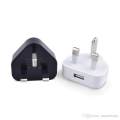 FLASH IDEAS USB Charger 3 Pin Travel Wall USB Power Adapter Plug 5V (BLACK / WHITE). 