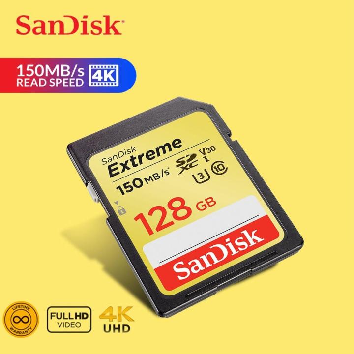 SanDisk Extreme SD Card 16GB To 256GB Class 10 For Canon Nikon Sony Cameras