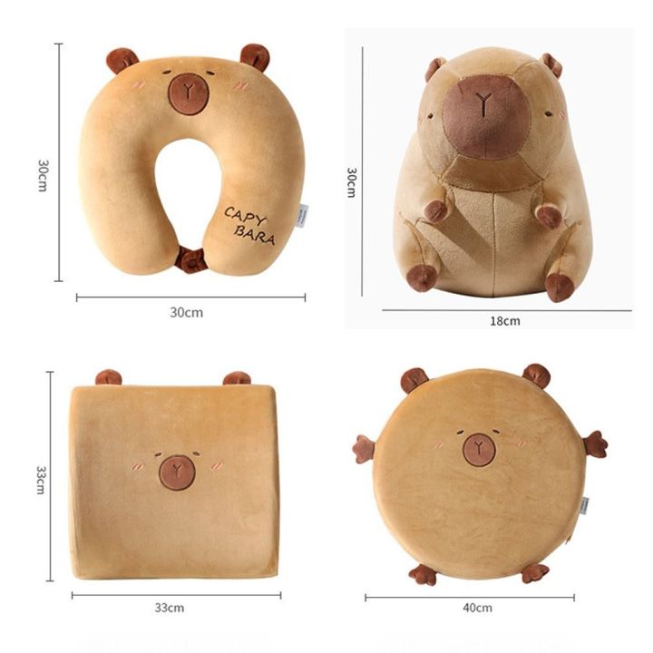 Portable%20Cartoon%20Capybara%20U-shaped%20Pillow%20Plush%202%20in%201%20Travel%20Neck%20Support%20Pillow%20Soft%20Eye%20Mask%20Pillow%20Office%20Chair%20Cushions%20-%20Image%203