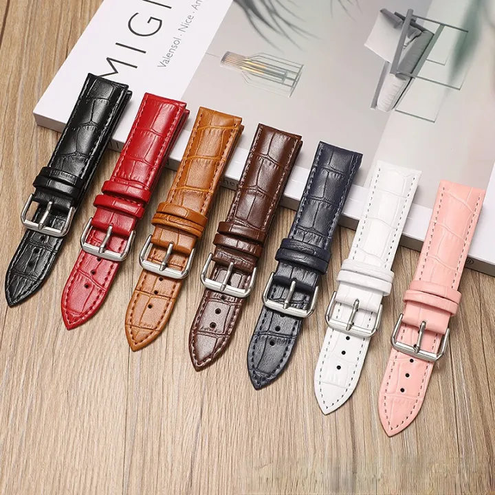 18%2020%2022%2024mm%20Width%20Quick%20Release%20Colorful%20Genuine%20Leather%20Strap%20Men%20Women%20Black%20Red%20Watchband%20Flat%20Head%20Universal%20Watch%20Accessories%20-%20Image%203
