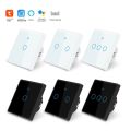 Tuya Smart Wall Touch Switch EU Standard No Neutral Wire and Neutral Wire Required Aleax Voice Control Light Switch. 