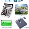 14-Digit Desktop Calculator Solar Battery Dual Power Large LCD Display Big Sensitive Button with Check & Correct Function for Office School Business Desk. 