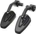 Motorcycle Handlebar Rear View Mirror Pentagon shape End Adjustable Rotatable Stylish Handle bar end Side Mirror Set of 2. 