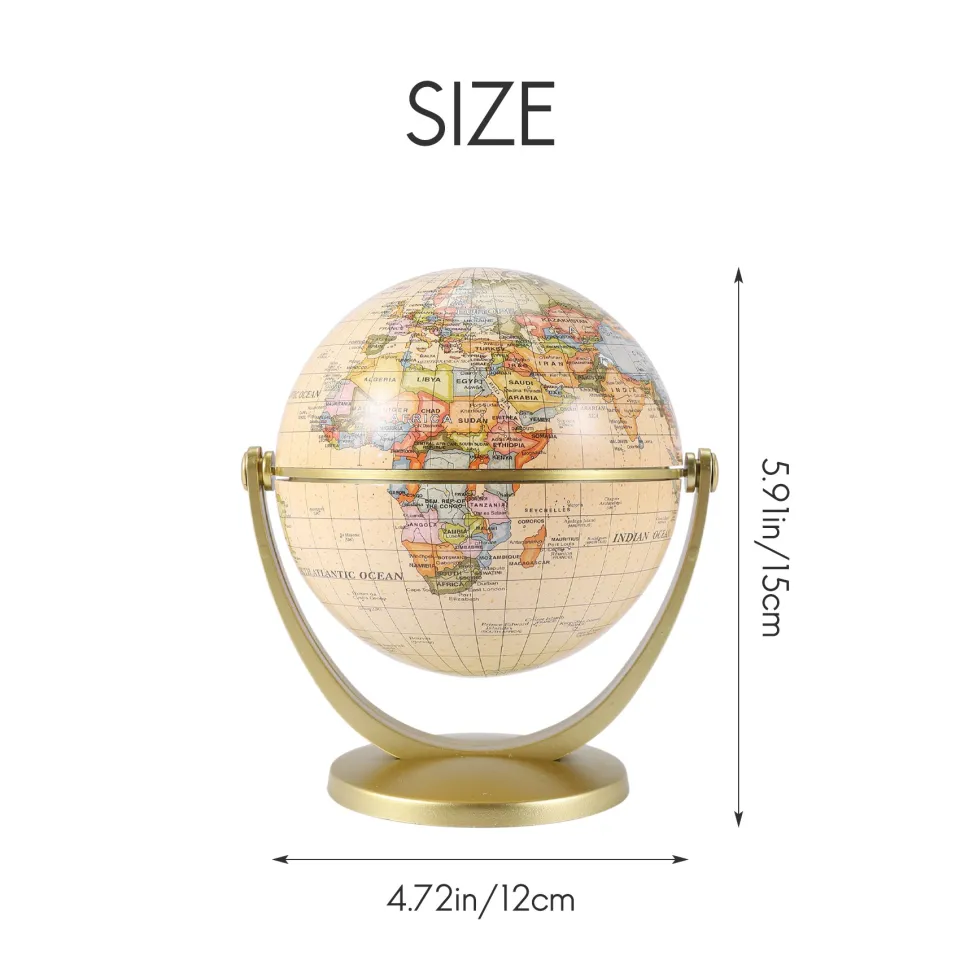 Wellfun Globe du monde de table Globe terrestre en acrylique Globe du monde naut