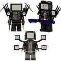 Compatible with Lego Titan Monitor Man Gold Clock Man Electric Drill Man Toilet Man Assembled Children Minifigures Toy. 