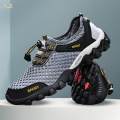 Men's Sneakers Breathable Lightweight Casual Mesh Upper Men Outdoor Shoes Men Hiking Shoes 39 Grey. 