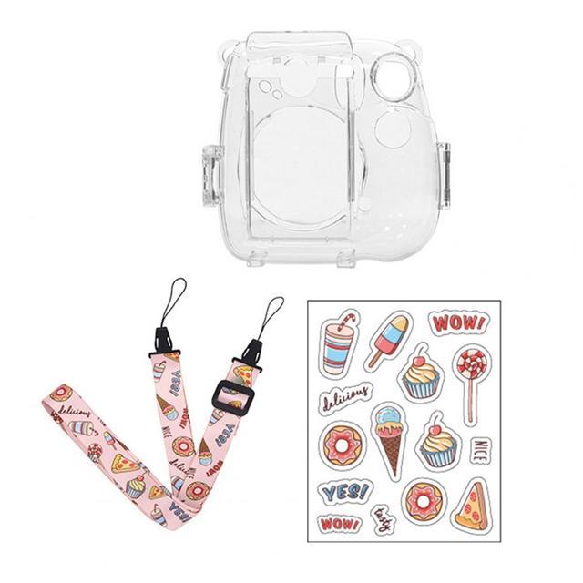 New%20Camera%20Case%20For%20Instax%20Mini%207%20Photo%20Bag%20Transparent%20Storage%20Crystal%20Strap%20Rope%20Sticker%20Three-Piece%20Set%20-%20Image%204