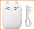 Portable Printer, Mini Pocket Printer, Mini Thermal Printer,200DPI Wireless Bluetooth BT 4.0 Photo Printer, Label Memo Receipt Paper Smart Printer with 1 Roll Thermal Paper (Pink). 