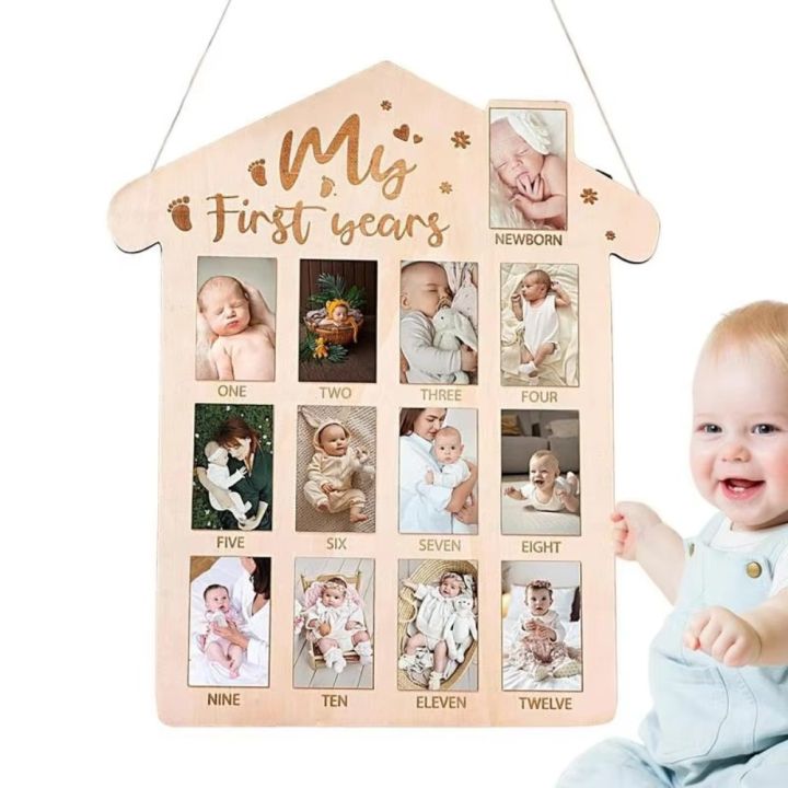Nursery Decorations Wooden Baby’s First Year Picture Frame ...