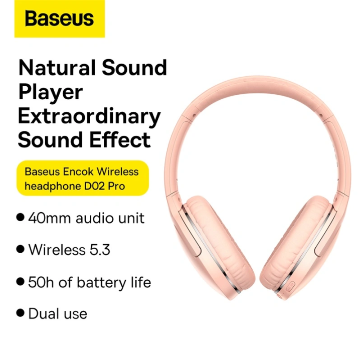 Baseus%20D02%20Pro%20Wireless%20Headphones%20Bluetooth%20Earphone%205.0%20Foldable%20Headset%20Sport%20Headphone%20Gaming%20Phone%20-%20Pink%206%20Months%20Warranty%20-%20Image%204