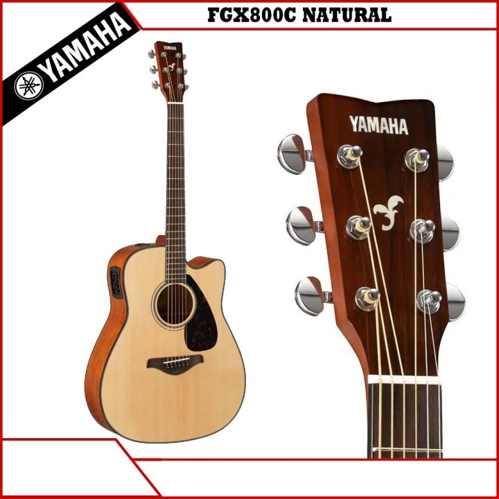 Yamaha%20FGX800C%20Solid%20Top%20Cutaway%20Acoustic-Electric%20Guitar,%20Dreadnought%20With%20Yamaha%20Gig%20Bag%20-%20Image%206