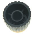 45Pcs Guitar AMP Amplifier Push on Fit Knobs Black with Gold Aluminum Cap Top Fits 6mm Diameter Pots. 