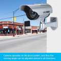 Solar Powered Dummy Camera Outdoor CCTV Security Red LED Record Cams. 