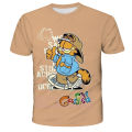 The Garfield Show Anime figures Kids Cute Cartoon T-shirts for Boys 3D Printed T-shirt Clothes Fandom for Summer Casual Clothing. 