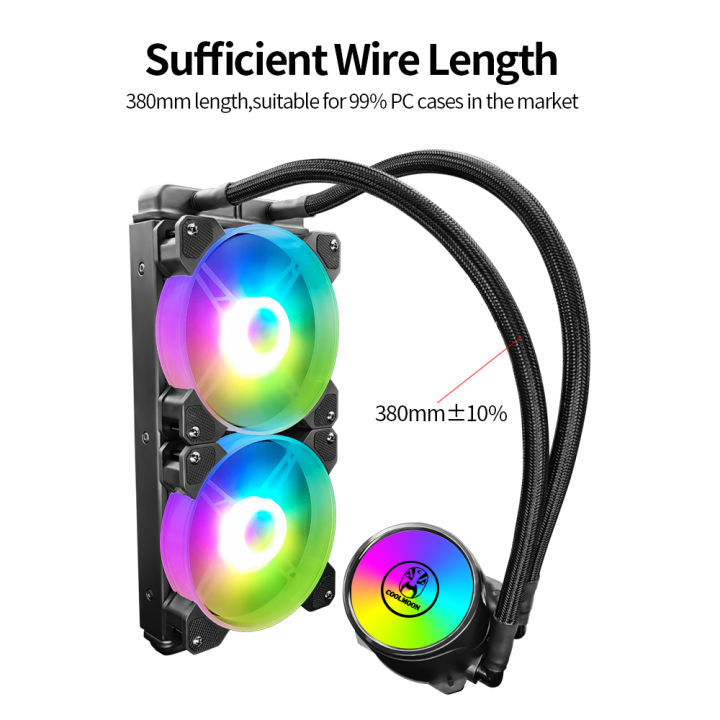 HXSJ%20Cool%20Moon%20Cold%20Moon%20240%20One-Piece%20Pc%20Case%20Water%20Cooler%20With%20Rgb%20120Mm%20Quiet%20Fans%20Cpu%20Liquid%20Radiator%20For%20Lga775/115X/Am4/Am3/Fm2%20-%20Image%206
