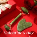 Roller Face Massager For Women Men | 100% Natural Jade Stone Facial Roller Massage with Gua Sha Tool for Face Eye Neck Foot Massage | Skin care And Anti-Aging TherapY (Plastic). 