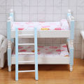 Dollhouse Bunk Bed Multifunctional Solid Scale 1:12 Miniature Funiture Decor Bunk Bed for Girls. 