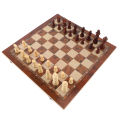 Wooden Chess Set 3 in 1 Educational Wooden Chess Checkers Set for Adults. 