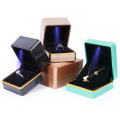 Gold Edge LED Light Jewelry Box Necklace Box Bracelet Jewelry Box Earring Box Ring Box Gold Jewelry Box Packaging Box. 